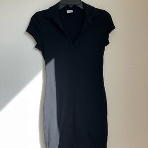 No Boundaries Black Ribbed Mini Dress